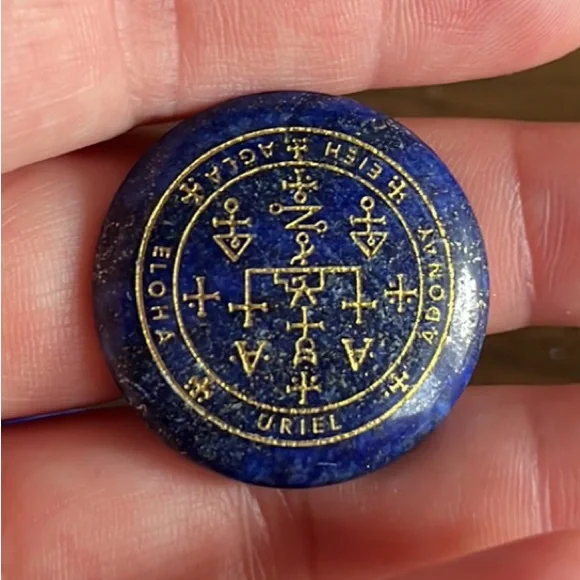 💙Archangel Ascended Masters Blue Lapis Lazuli & Gold Leaf Meditation Stones💙 - Picture 3 of 5